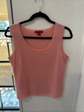 Saffron Brand Pink Cashmere Sleeveless Knit Tank Top